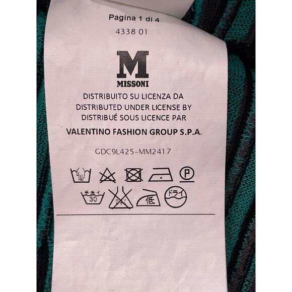 Missoni Black Gray Green Crew Neck Sleeveless Striped Knit Top Size 6 - Picture 8 of 12